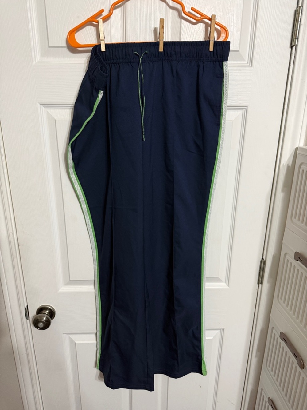 St. John's Bay Navy Athletic Pants with Green Drawcord